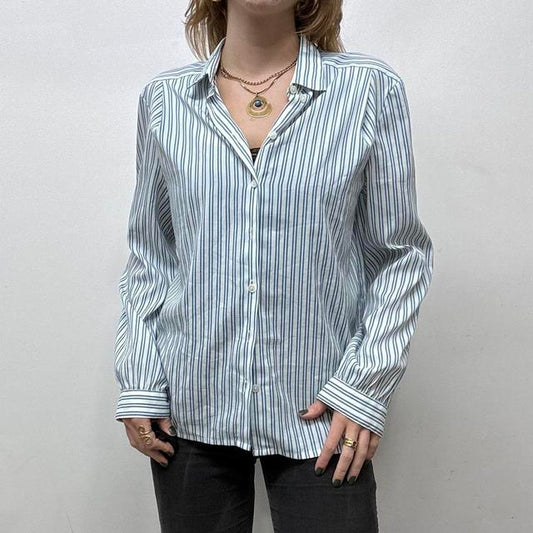 Preppy blue pinstripe shirt