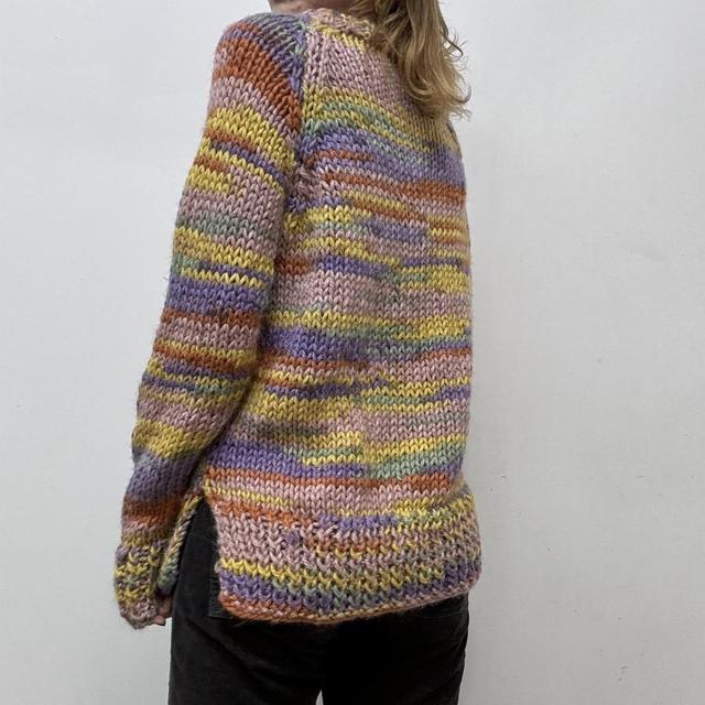 Colourful knitted rainbow jumper