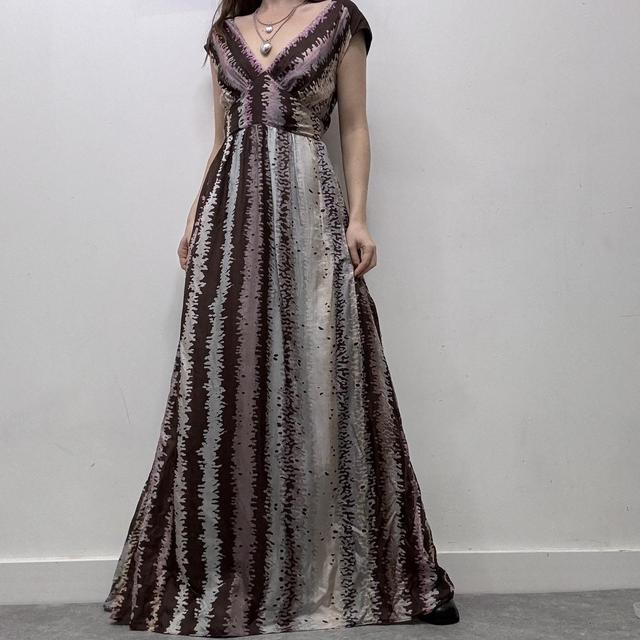 Silk patterned floaty maxi dress