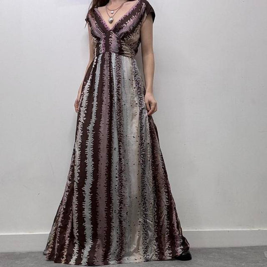 Silk patterned floaty maxi dress