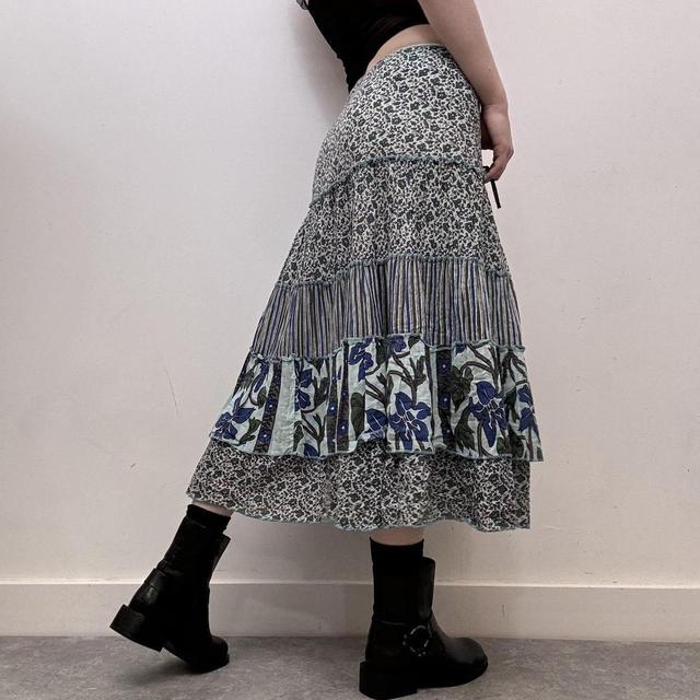 Paisley layered boho skirt