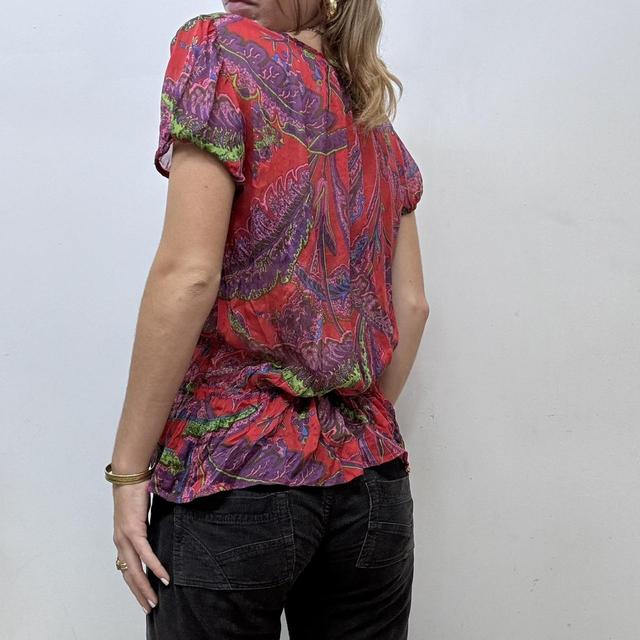 Sheer floral silk paisley shirt
