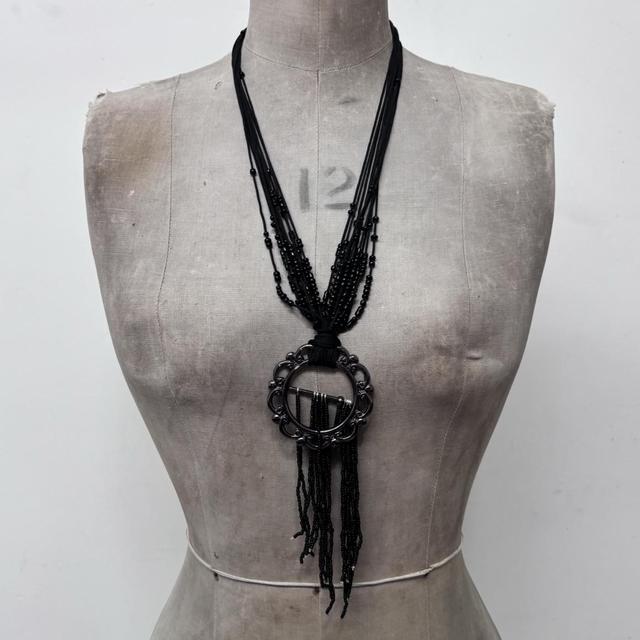 Black layered grunge necklace