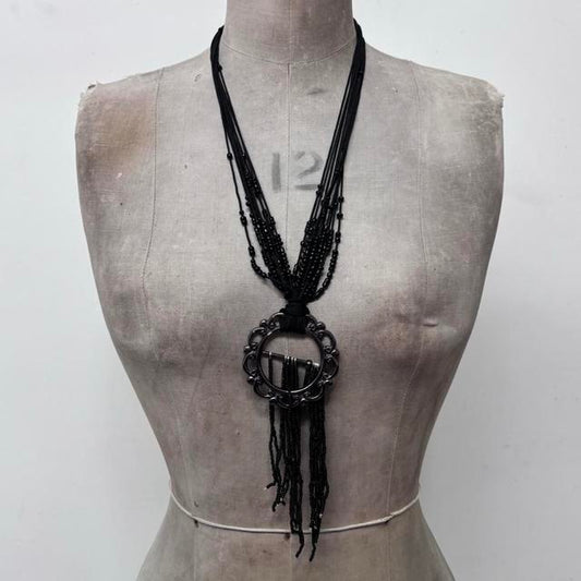 Black layered grunge necklace