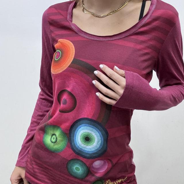 Graphic printed pink T-shirt