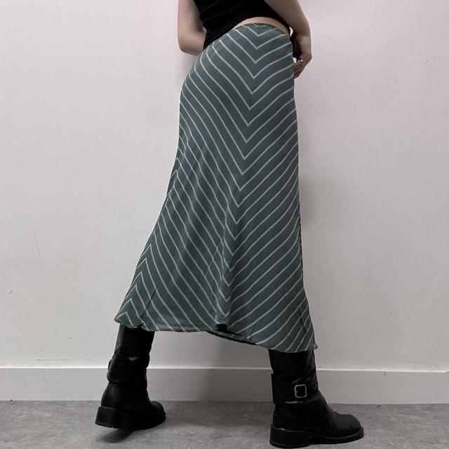 Pinstripe bias cut skirt