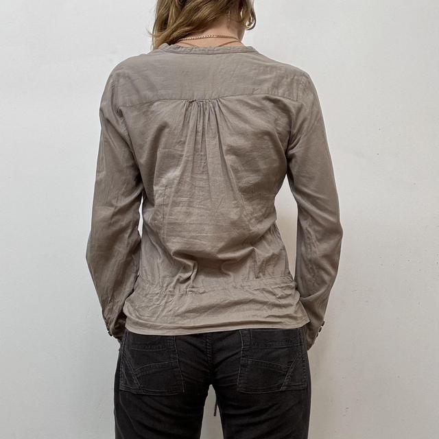 Brown button lace fairy shirt