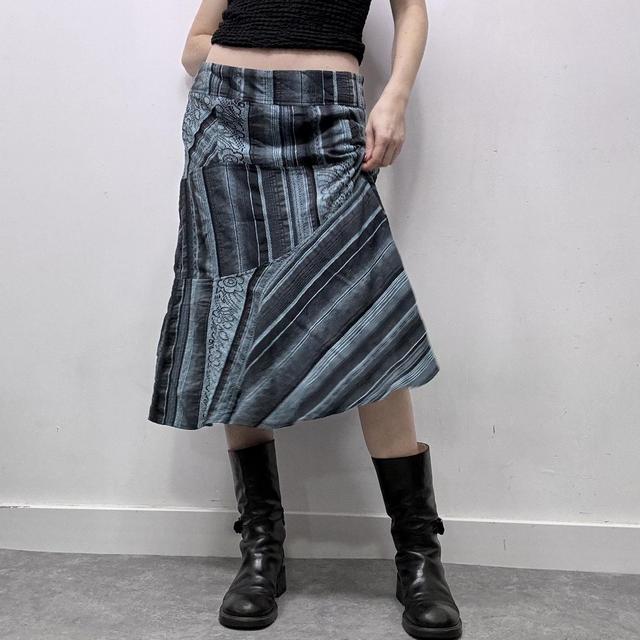 Pinstripe grunge fairy midi skirt
