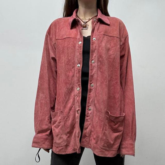 Pink suede jacket