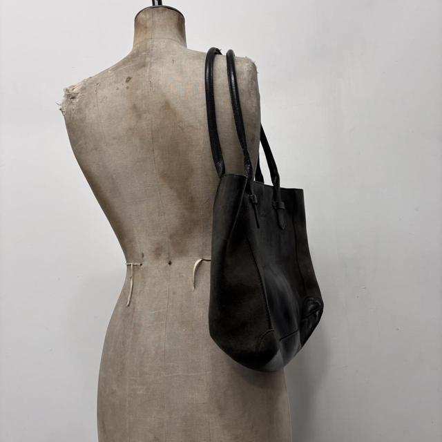 Black leather shoulder bag
