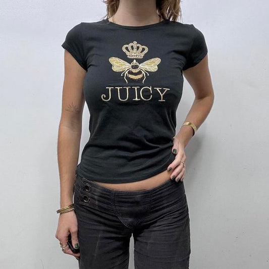 Graphic embroidered juicy baby tee