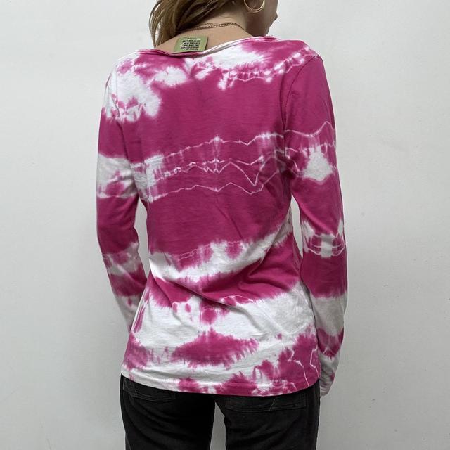 Pink tie-dye distressed t-shirt