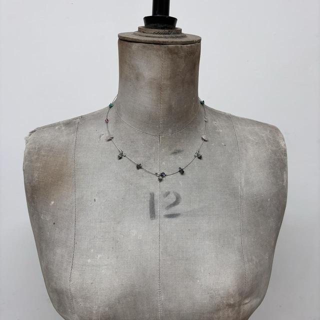 Delicate gemstone crystal necklace