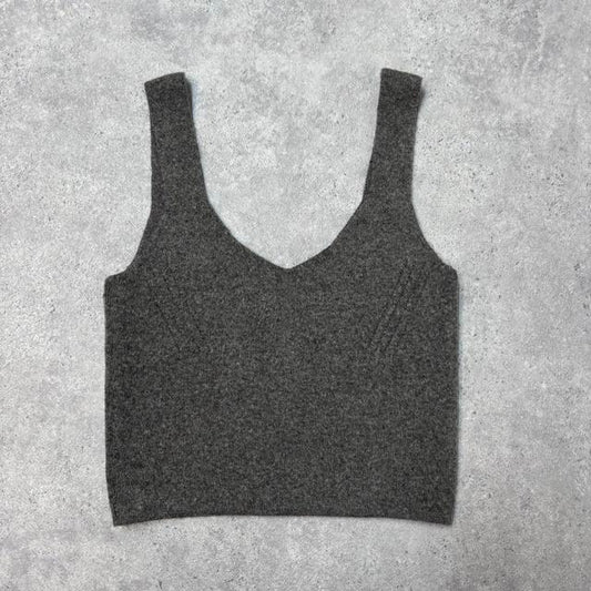 Knitted wool cropped vest