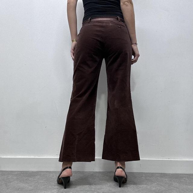 Brown velvet flared jeans