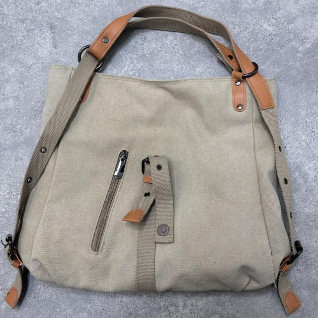 Brown canvas shoulder bag