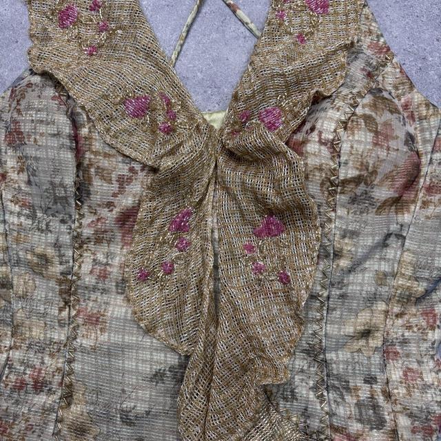 Lace floral fairy flutter vest