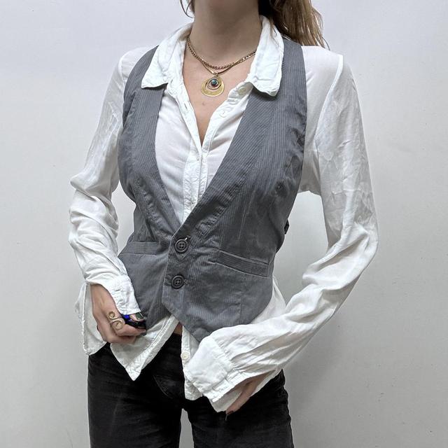 Diesel pinstripe grey waistcoat