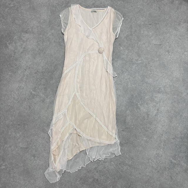 Sheer cream layered silk fairy dress