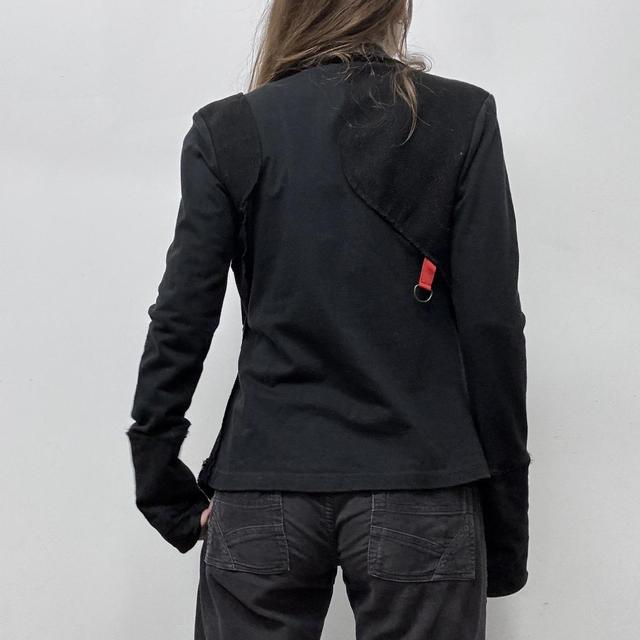 Black graphic flared jacket blazer