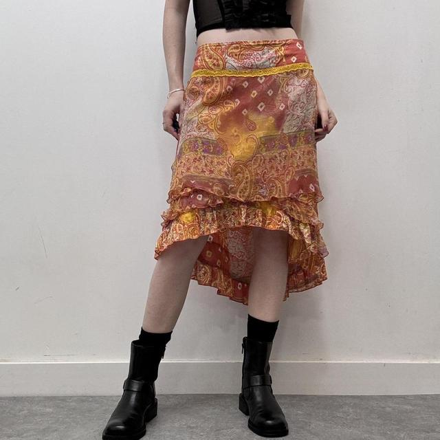 Y2K fairy paisley midi skirt