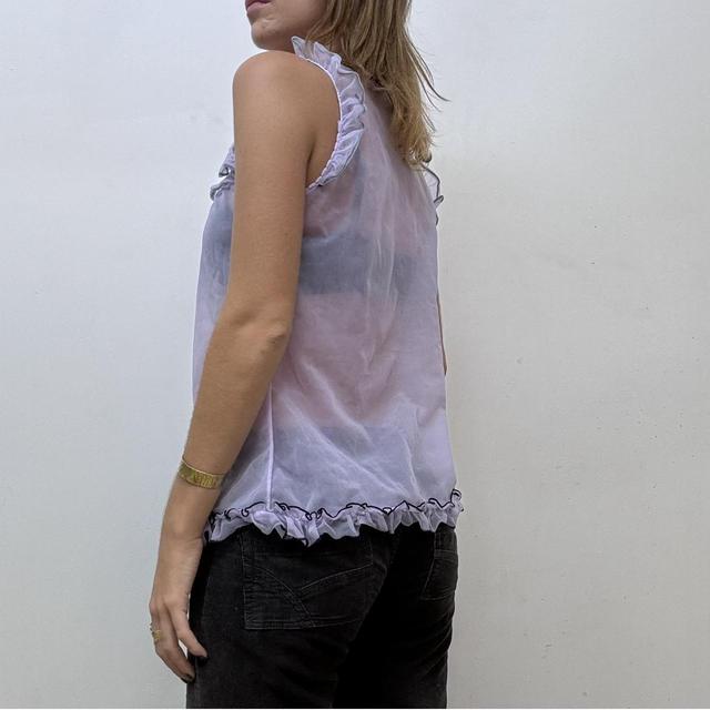 Vintage sheer lilac ruffle vest
