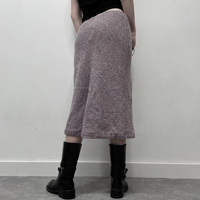 Pink tweed midi skirt