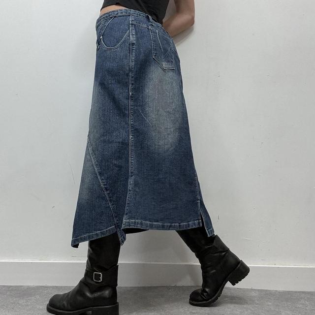 Panelled denim deconstructed skirt