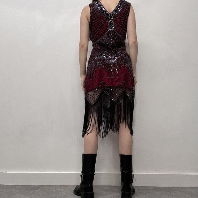 Beaded tassel flapper dress