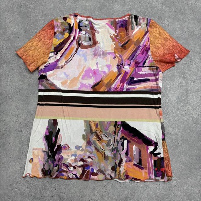 Patchwork graphic lace t-shirt