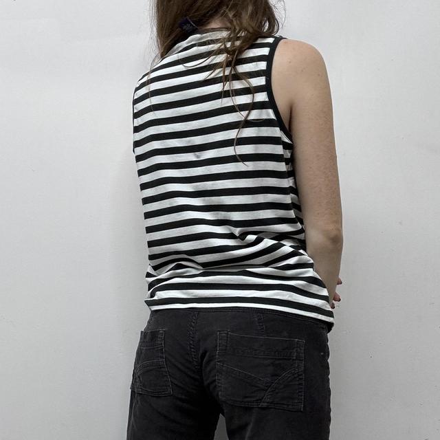 Black and white striped vest