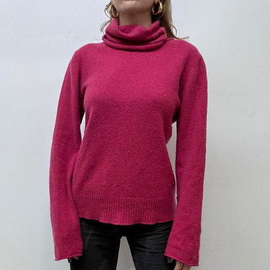 Pink cashmere knit slouchy jumper