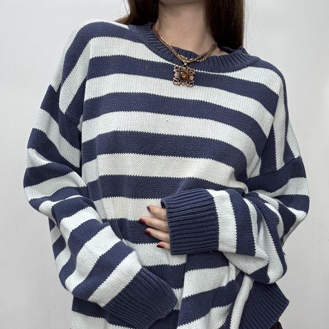 Slouchy oversized striped jumper