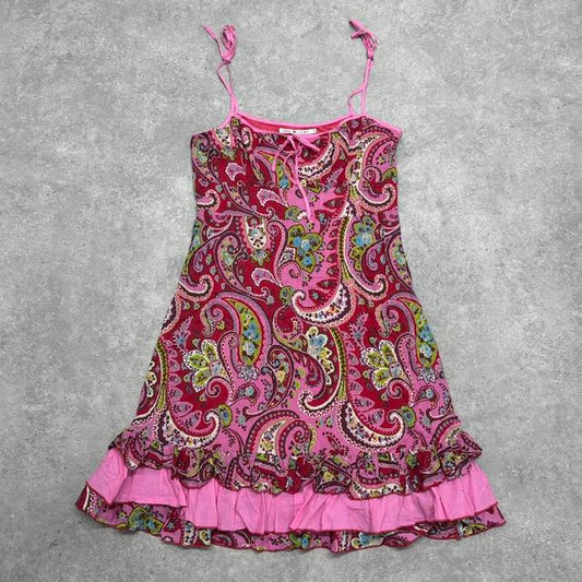 Pink paisley floral dress