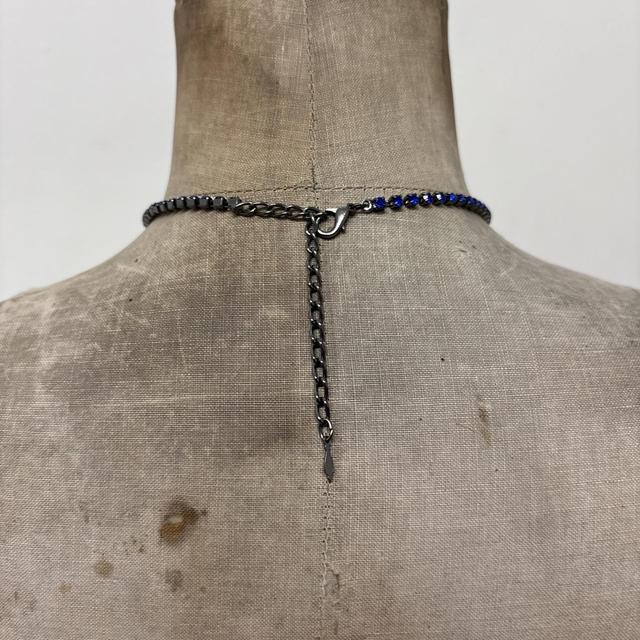 Y2K tennis necklace blue diamond