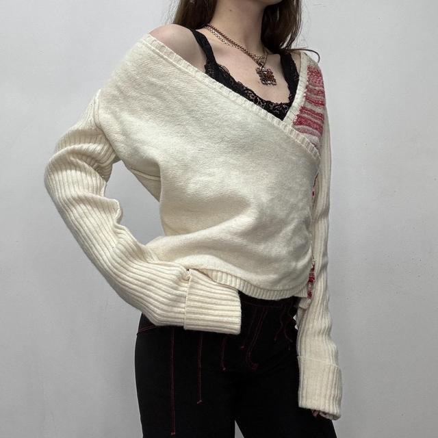 Slouchy asymmetric wrap jumper
