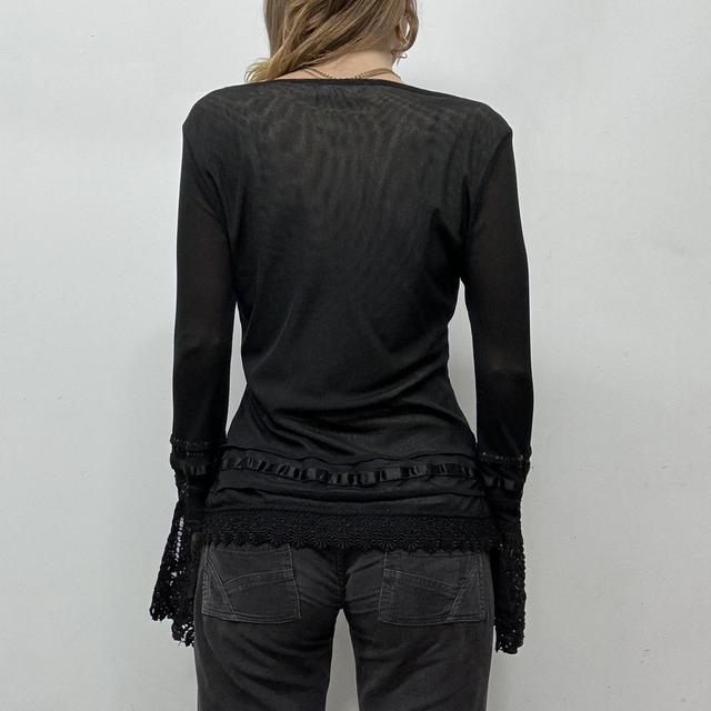 Black lace flared gothic top
