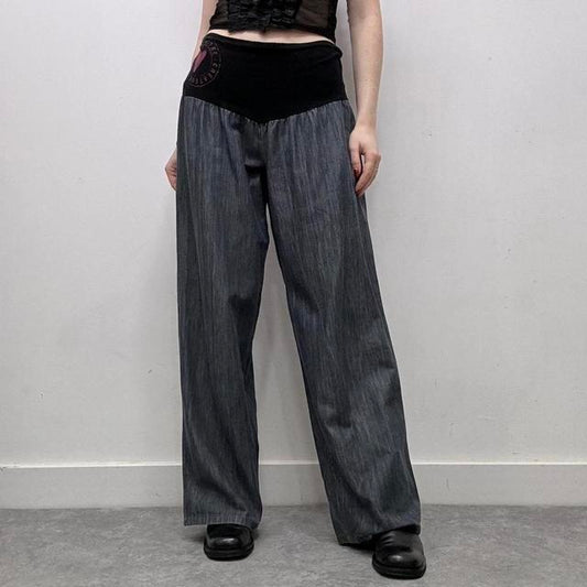 Fold over wide leg trousers