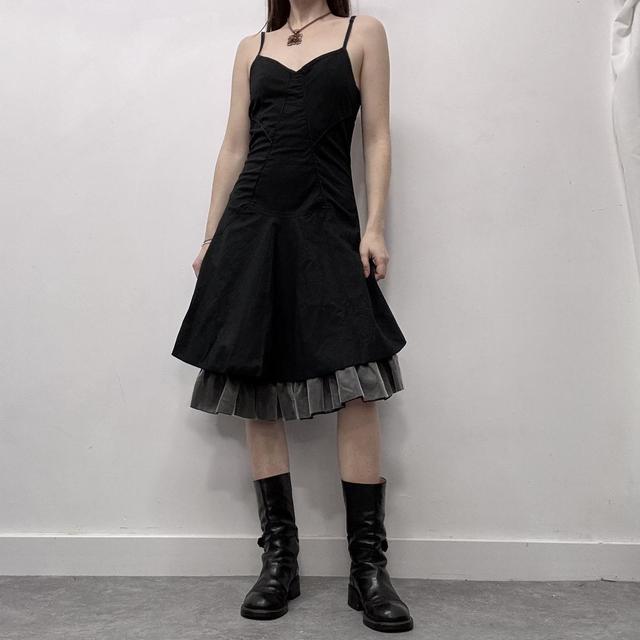 Black gothic corset bow dress
