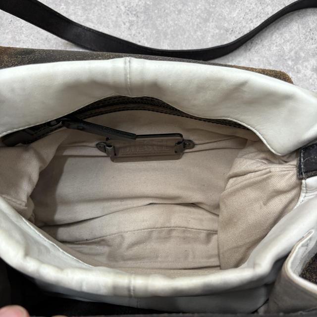 Distressed diesel leather crossbody bag
