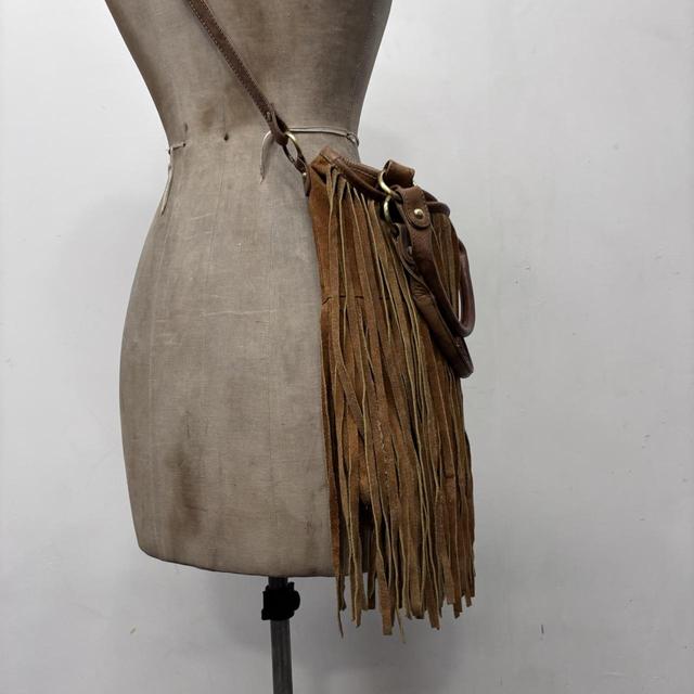 Tan suede tassle western bag
