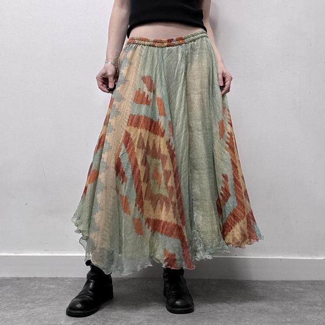 Sheer crinkle silk floaty boho skirt