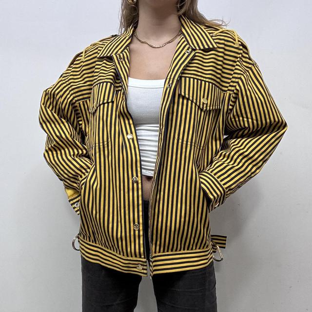 Pinstripe boxy oversized jacket