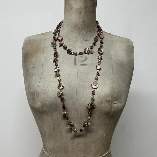 Brown long Pearl chain fairy necklace