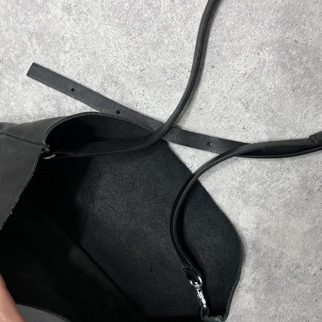 Black leather COS crossbody bag