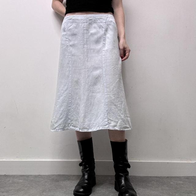 Pale blue linen bias cut skirt