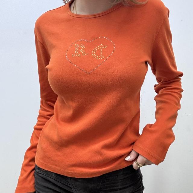Orange long sleeve Y2K tshirt
