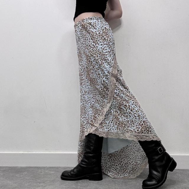 Leopard lace maxi skirt