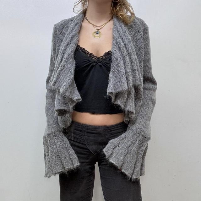 Knitted floaty mohair cardigan