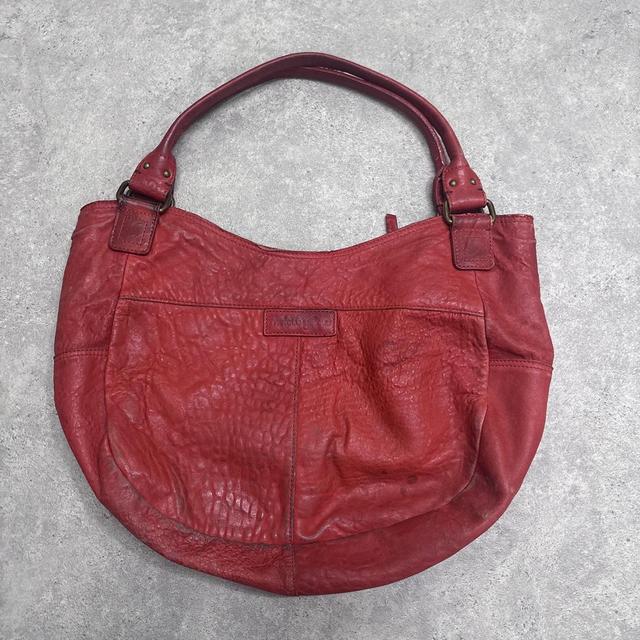 Oversized red slouchy leather bag